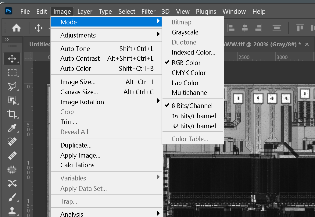 check the image properties and if RGB convert to grayscale